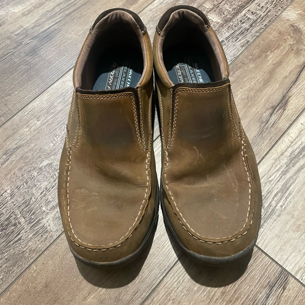 Men’s sketchers relaxed fit memory foam slip on dress shoes